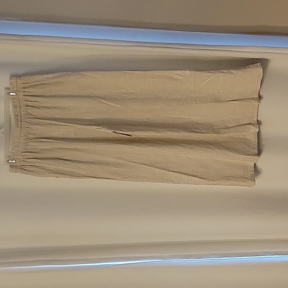 NWT Linen Wide Leg Oatmeal Size Large - Picture 2 of 2